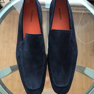 Magnanni Navy Blue Suede Loafers